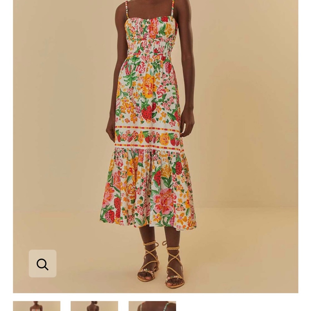 FARM Rio Colorful Floral Midi Dress